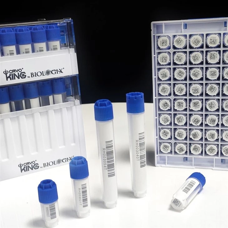 External Thread SBS Format Cryogenic Vials, Racked, 48-Well, Square