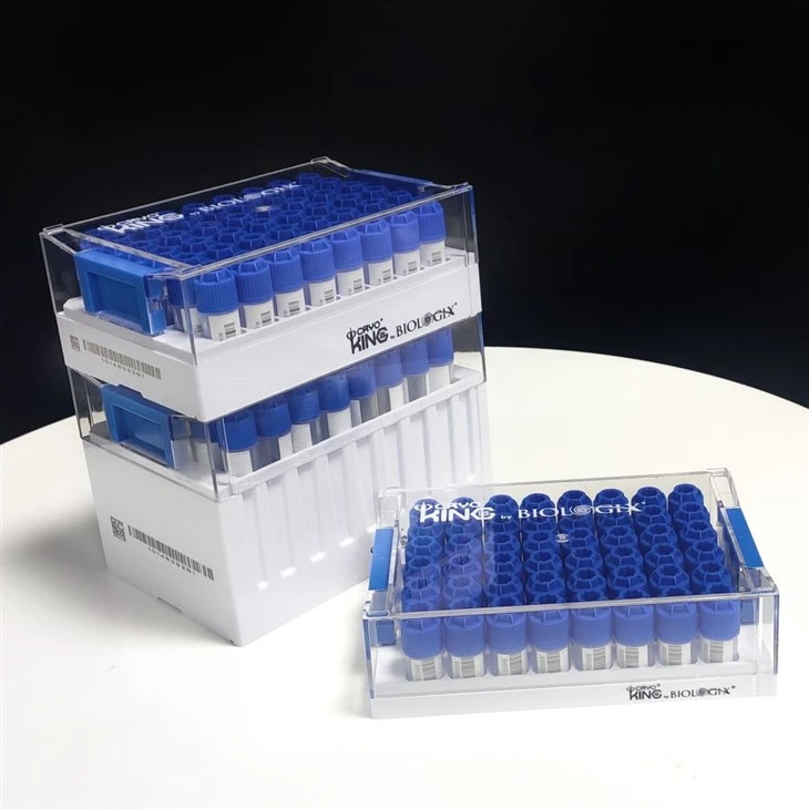External Thread SBS Format Cryogenic Vials, Racked, 48-Well, Square
